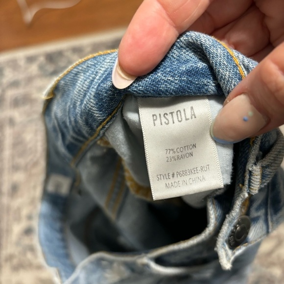 Pistola Charlie High Rise Distressed Button Fly Jeans in Ruthless Light Wash - Picture 11 of 11